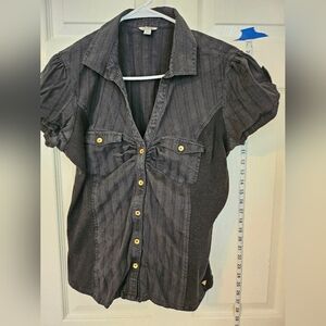 Women's Black Button-Up Shirt